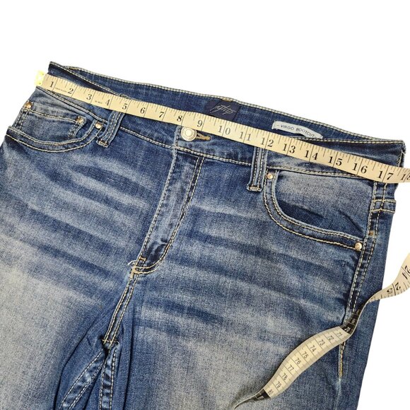 Daytrip Womens 33R Virgo Bootcut Jeans Blue High Rise Denim Medium Wash Stretch - Picture 15 of 16